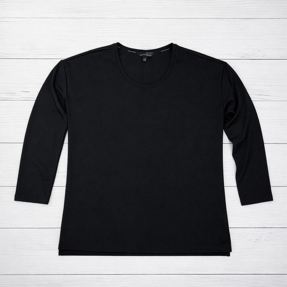 Banana Republic‎ Stretch Knit Long Sleeve Top Black Medium Minimal Chic